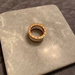 Rose gold and white ceramic ring